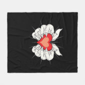 スケルトンハンドクラシックハート フリースブランケット (正面(横))