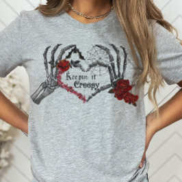 スケルトンハンドゴシック保バレンタインデー Tシャツ