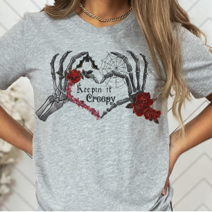 スケルトンハンドゴシック保バレンタインデー Tシャツ