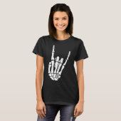 スケルトンハンドジェスチャー – Rock Skeleton Hand - Hao Tシャツ (正面フル)