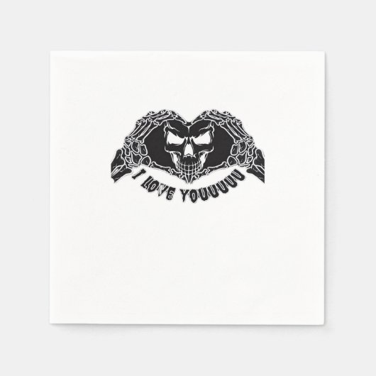 スケルトンハンドスカル、バックグロのハロウィーンデザイン スタンダードカクテルナプキン (正面)