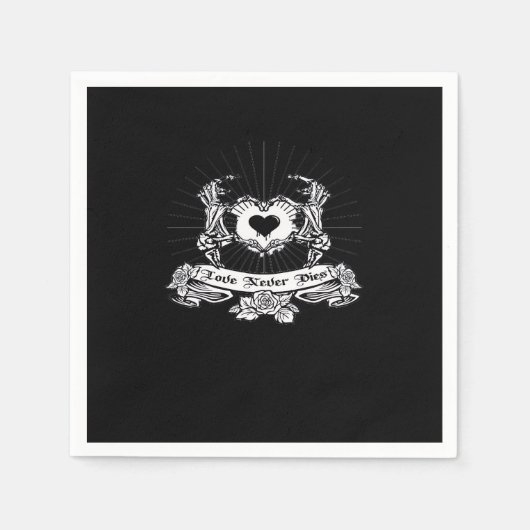 スケルトンハンドデザインクラシック スタンダードカクテルナプキン (正面)