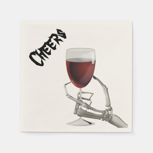 スケルトンハンドハロウィーンカクテル紙ナプキンス スタンダードカクテルナプキン (正面)