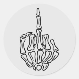 スケルトンハンドハロウィーンステッカーデザイン ラウンドシール