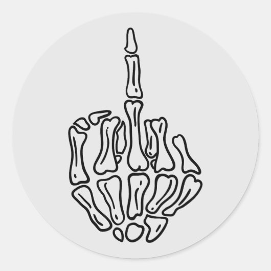 スケルトンハンドハロウィーンステッカーデザイン ラウンドシール (正面)