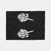 スケルトンハンドハロウィーンボーン中指スカル フリースブランケット (正面(横))