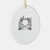 スケルトンハンドハートおもしろいデザイン セラミックオーナメント (右)