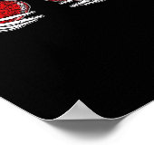 スケルトンハンドハートおもしろいデザイン ポスター (角)