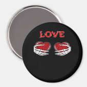 スケルトンハンドハートおもしろいデザイン マグネット (正面/裏面)