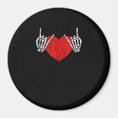 スケルトンハンドハートとバ転がレンティンズハロウィン マグネット (正面)