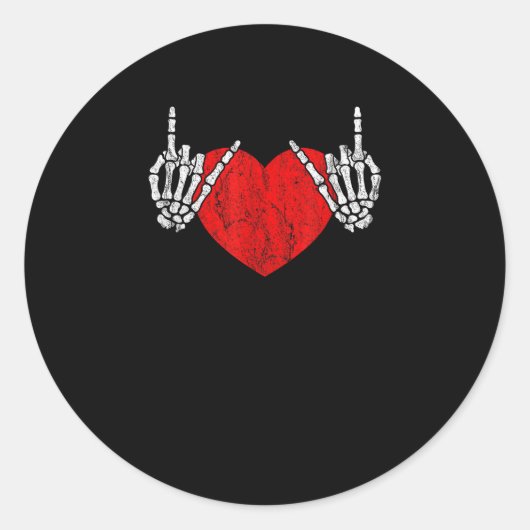 スケルトンハンドハートとバ転がレンティンズハロウィン ラウンドシール (正面)