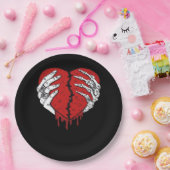 スケルトンハンドハートクラシックトレンド ペーパープレート (パーティー)