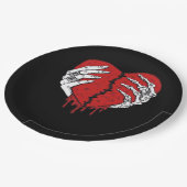 スケルトンハンドハートクラシックトレンド ペーパープレート (アングル)