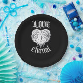 スケルトンハンドハートゴシッククラシック体 ペーパープレート (パーティー)