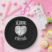 スケルトンハンドハートゴシッククラシック体 ペーパープレート (パーティー)