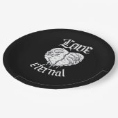 スケルトンハンドハートゴシッククラシック体 ペーパープレート (アングル)