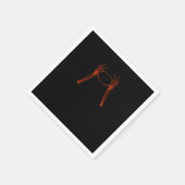 スケルトンハンドハートサインコスチューム面白いハロウィーン スタンダードカクテルナプキン (角)