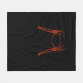 スケルトンハンドハートサインコスチューム面白いハロウィーン フリースブランケット (正面(横))