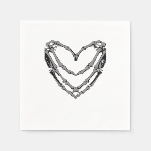 スケルトンハンドハートサインレトロハロウィーンの衣装 スタンダードカクテルナプキン (正面)