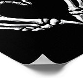 スケルトンハンドハートサインレトロハロウィーンの衣装 ポスター (角)