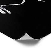 スケルトンハンドハートサインレトロハロウィーンの衣装 ポスター (角)