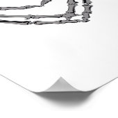 スケルトンハンドハートサインレトロハロウィーンの衣装 ポスター (角)