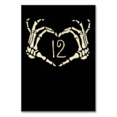 スケルトンハンドハートシェイプカスタムウェディング テーブルナンバー (正面)