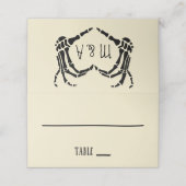 スケルトンハンドハートシェイプカスタムウェディング プレイスカード (外部開封)