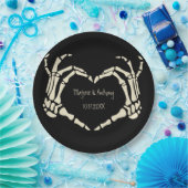 スケルトンハンドハートシェイプカスタムウェディング ペーパープレート (パーティー)