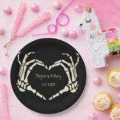 スケルトンハンドハートシェイプカスタムウェディング ペーパープレート (パーティー)