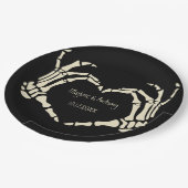 スケルトンハンドハートシェイプカスタムウェディング ペーパープレート (アングル)