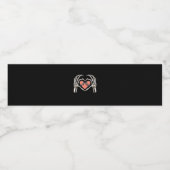 スケルトンハンドハートスケートボードヴァレンティンズデイファンン ペットボトルラベル (シングルラベル)