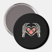 スケルトンハンドハートスケートボードヴァレンティンズデイファンン マグネット (正面/裏面)