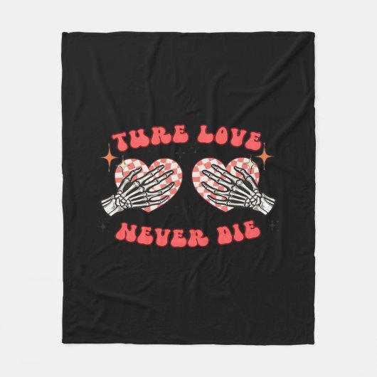 スケルトンハンドハートデザインクラシック フリースブランケット (正面)