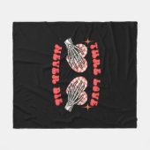 スケルトンハンドハートデザインクラシック フリースブランケット (正面(横))