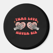 スケルトンハンドハートデザインクラシック マグネット (正面)