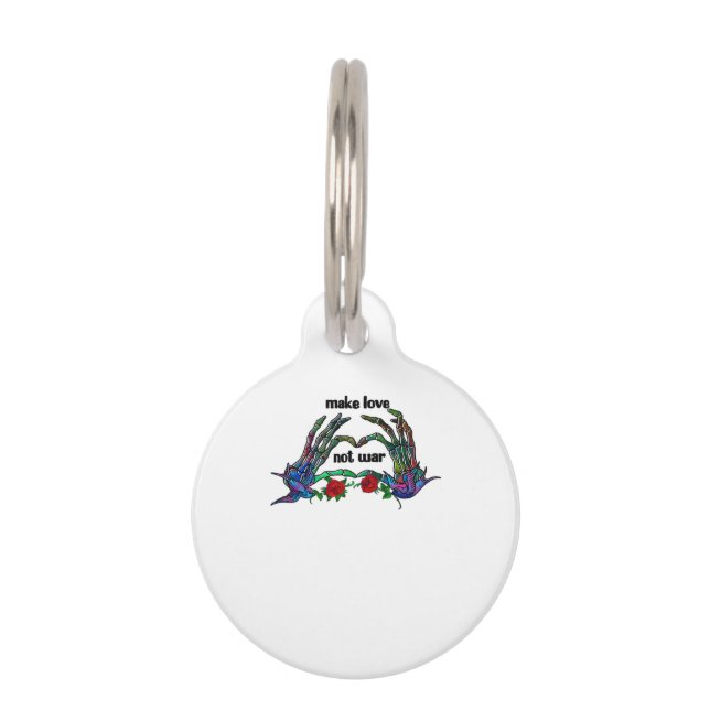 スケルトンハンドハートデザイン ペット　ネームタグ (正面)