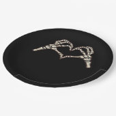 スケルトンハンドハートデザイン ペーパープレート (アングル)