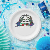 スケルトンハンドハートデザイン ペーパープレート (パーティー)