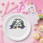 スケルトンハンドハートデザイン ペーパープレート (パーティー)