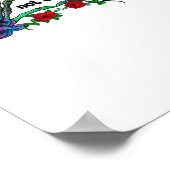 スケルトンハンドハートデザイン ポスター (角)