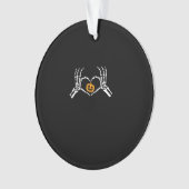 スケルトンハンドハートハロウィンコスチュームかぼちゃ オーナメント (正面)