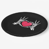 スケルトンハンドハートハロウィーン ペーパープレート (アングル)