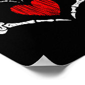 スケルトンハンドハートバレンタインズおもしろいデイ女子キッド ポスター (角)