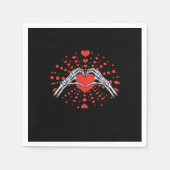 スケルトンハンドハートバレンタインズおもしろいデイ2025聞く スタンダードカクテルナプキン (正面)