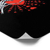 スケルトンハンドハートバレンタインズおもしろいデイ2025聞く ポスター (角)