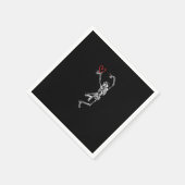 スケルトンハンドハートバレンタインデー スタンダードカクテルナプキン (角)