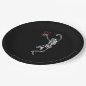 スケルトンハンドハートバレンタインデー ペーパープレート (アングル)