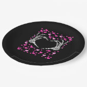 スケルトンハンドハートバレンティスデイウおもしろいイルス ペーパープレート (アングル)