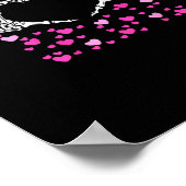 スケルトンハンドハートバレンティスデイウおもしろいイルス ポスター (角)